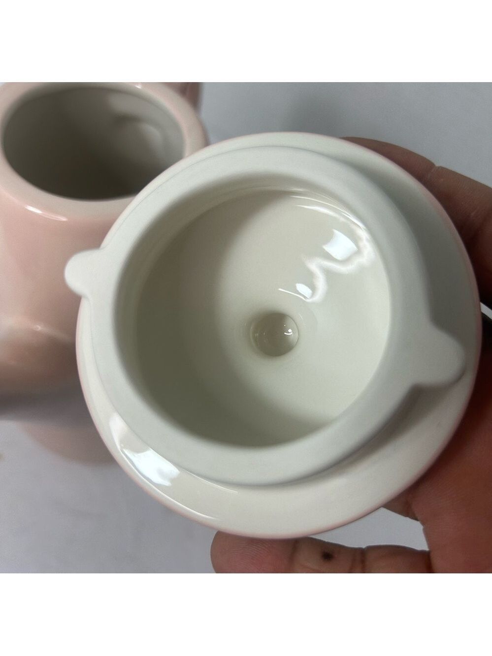 Pottery Barn Blush Pink Ceramic Teapot Tea Party English Garden Event - Picture 5 of 7